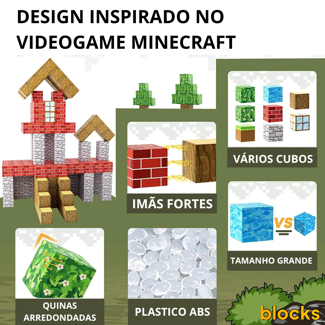 Dia das Crianças Minecraft - 48/64/75 peças (+5 Bonecos BRINDE Hoje)