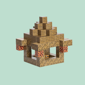 Blocos de Construção Magnética Minecraft - 80 Blocos + (3 Bonecos Exclusivos)