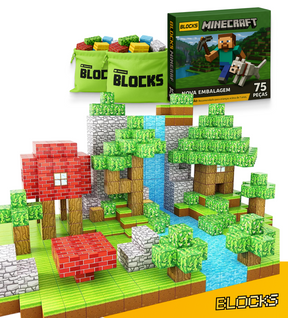 Dia das Crianças Minecraft - 48/64/75 peças (+5 Bonecos BRINDE Hoje)
