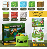 Dia das Crianças Minecraft - 48/64/75 peças (+5 Bonecos BRINDE Hoje)